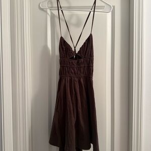 SNDYS Tahlia Mini Dress in Chocolate